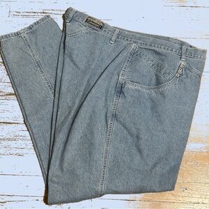 Vintage Rockies Western Jeans 22W High Waist Tapered Denim Light Wash Womens
